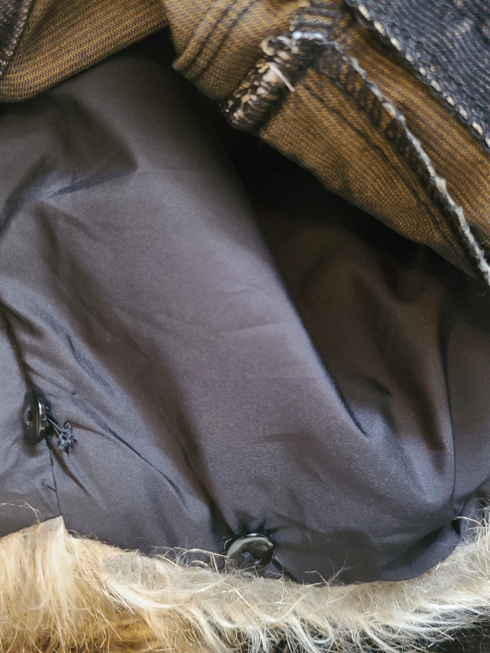 Heavyweight Corduroy Moto Jacket w/ Detachable Faux Fur Liner - M